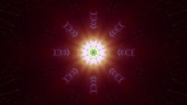 Renkli Işıkları Açısal Çizgileri Olan Kaleydoskopik Bir Arkaplan — Stok fotoğraf