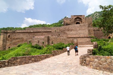 The Bhangarh Fort in Rundh Bhangarh, Rajasthan, India during daylight clipart
