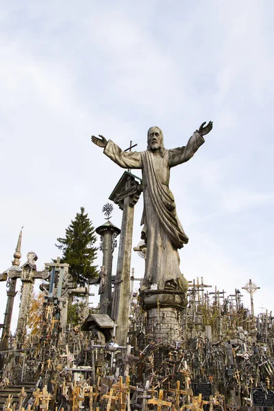 Una Famosa Collina Croci Con Una Statua Gesù Cristo Nel — Foto Stock
