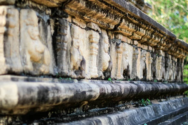Een Close Van Details Van Een Oud Boeddhistisch Monument — Stockfoto