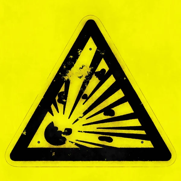 Eine Illustration Des Explosionszeichens Isoliert Auf Gelbem Hintergrund — Stockfoto