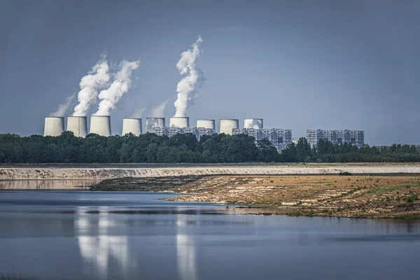 Vor Dem Kraftwerk Jaenschwalde Brandenburg Entsteht Ein Neuer See — Stockfoto