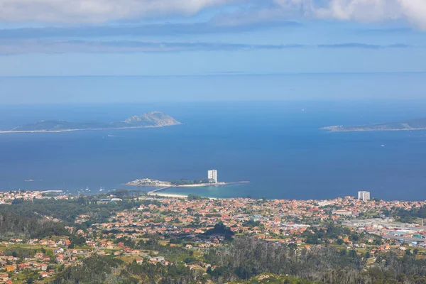 Une Vue Aérienne Panoramique Ville Vigo Espagne — Photo