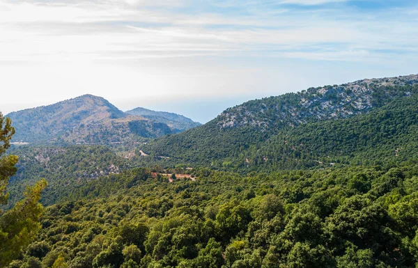 Uma Vista Para Montanhas Serra Tramuntana Maiorca Espanha — Fotografia de Stock