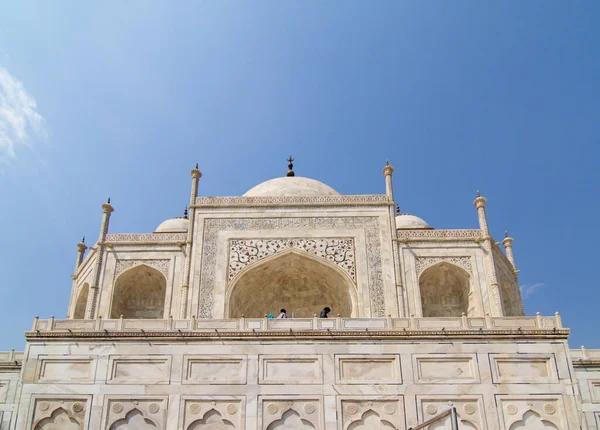 Taj Mahal Slonovinově Bílé Mramorové Mauzoleum Agře — Stock fotografie