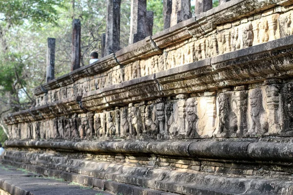 Primer Plano Las Ruinas Restantes Monumento Budista — Foto de Stock