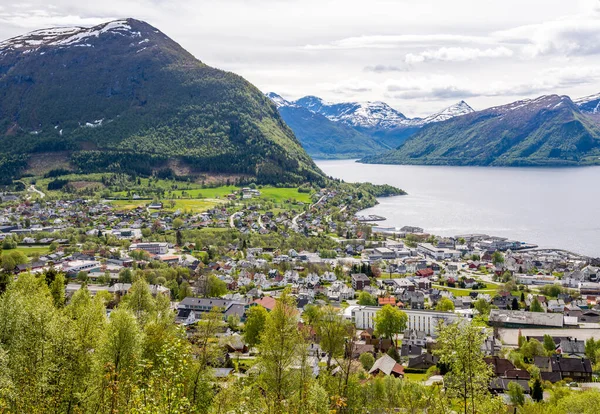 从空中俯瞰挪威沃尔达的美景 — 图库照片