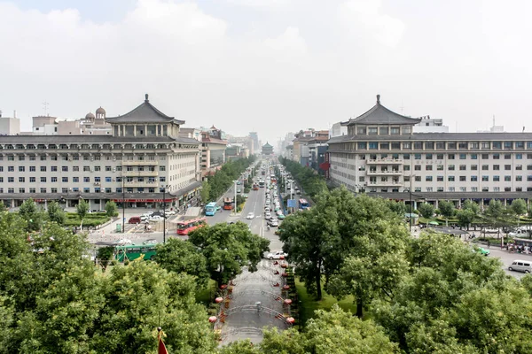 Une Longue Rue Avec Beaux Bâtiments Beilin Chine — Photo