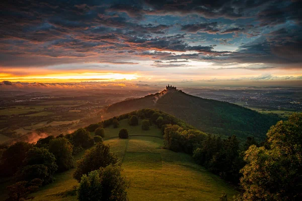Vacker Utsikt Över Val Orcia Vid Solnedgången Italien — Stockfoto