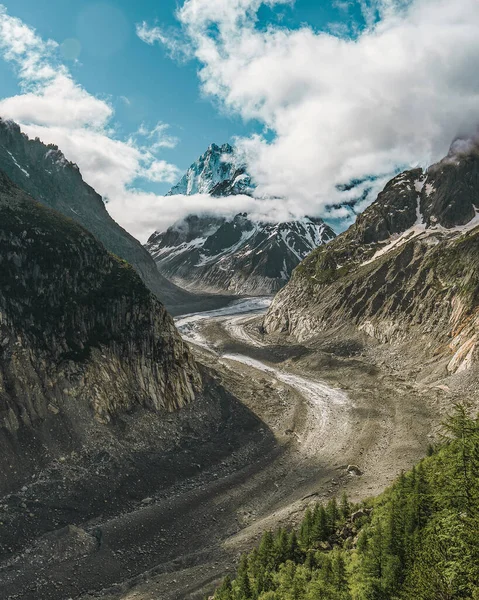 샤모니 Chamonix 사보이 Haute Savoie Montenvers 프랑스 알프스 산맥의 빙하에 — 스톡 사진