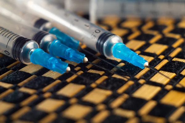 Closeup Shot Pile Medical Syringes — Stock Photo, Image