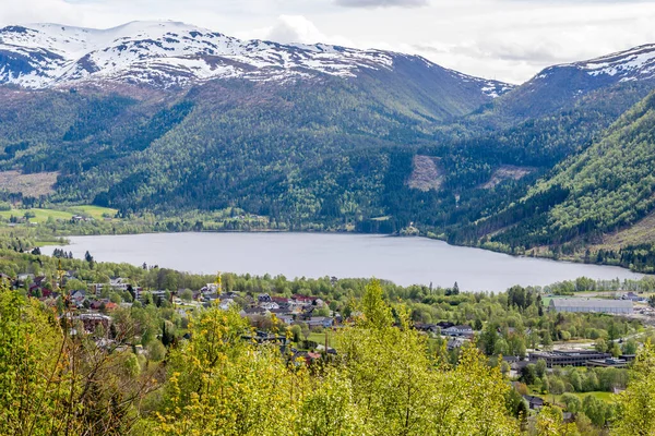 Μια Ωραία Εναέρια Άποψη Για Volda Νορβηγία — Φωτογραφία Αρχείου