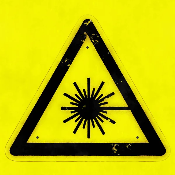Illustration Signe Rayonnement Laser Isolé Sur Fond Jaune — Photo