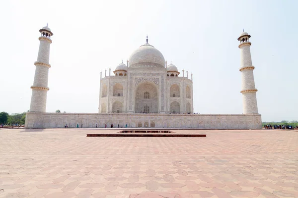 Taj Mahal Mausoleo Mármol Blanco Marfil Agra — Foto de Stock