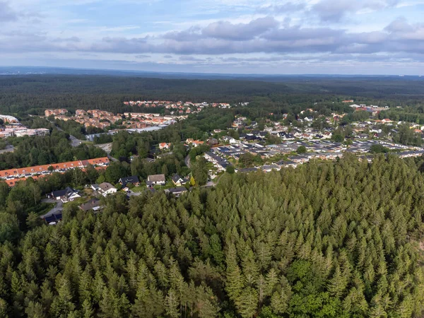 Partille Sverige Jun 2021 Flygbild Ett Bostadsområde Partille Stad Nära — Stockfoto