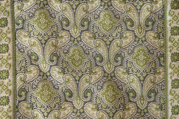 Крупный План Текстильного Фона Красивыми Орнаментами — стоковое фото