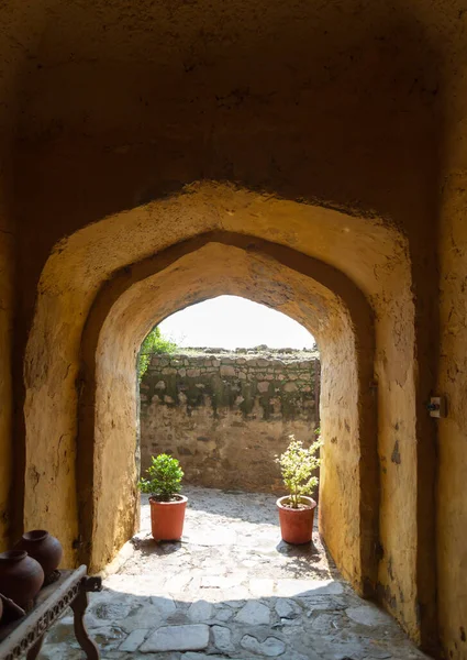 Disparo Vertical Túnel Antiguo Palacio Del Fuerte Rajastán India — Foto de Stock