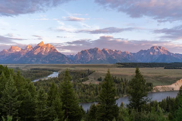 Una Bella Foto Montagne Jenny Lago Nel Grand Teton National — Foto Stock