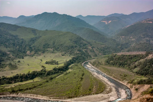 Een Antenne Uitzicht Himalaya Bergen Van Arunachal Pradesh India Bij — Stockfoto