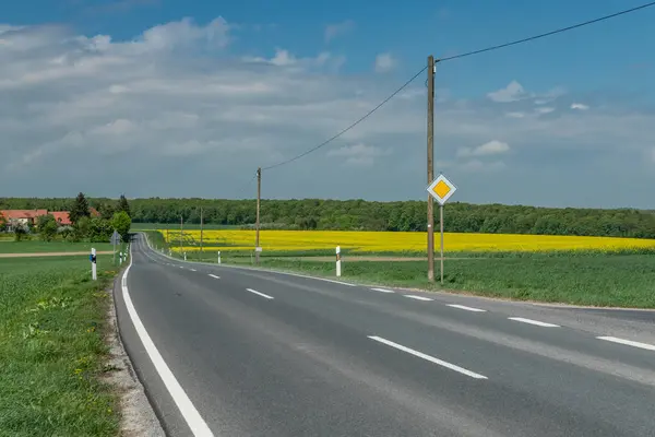 Väg Omgiven Vacker Natur Blå Himmel — Stockfoto