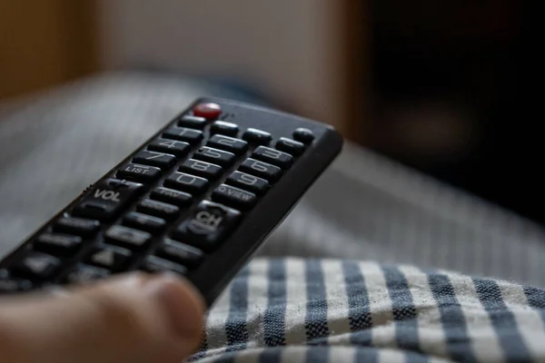 Black Remote Control Blurred Background — Stock Photo, Image