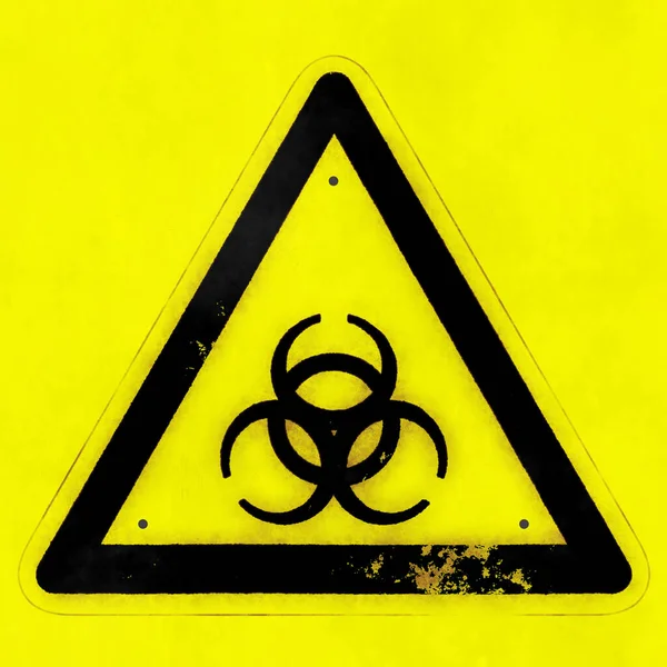 Illustration Triangle Avertissement Danger Biologique Isolé Sur Fond Jaune — Photo