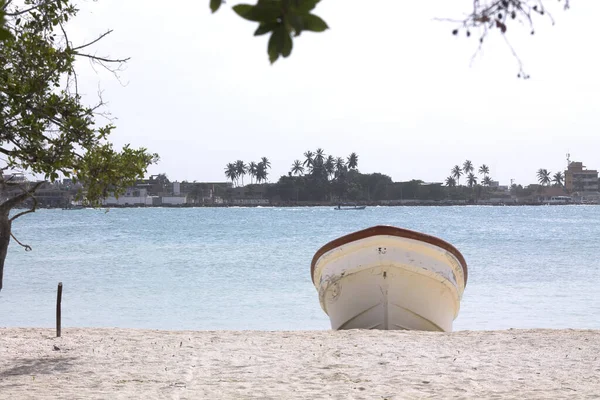 Bateau Sur Une Plage Ensoleillée — Photo