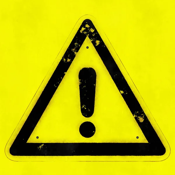 Uma Ilustração Sinal Triângulo Advertência Perigo Isolado Fundo Amarelo — Fotografia de Stock