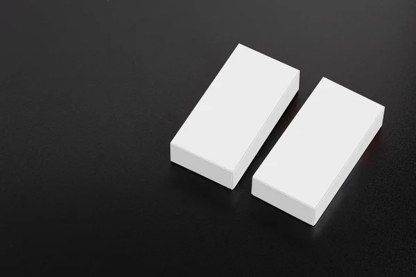 Uma Visão Superior Dois Pillboxes Brancos Branco Uma Superfície Preta — Fotografia de Stock