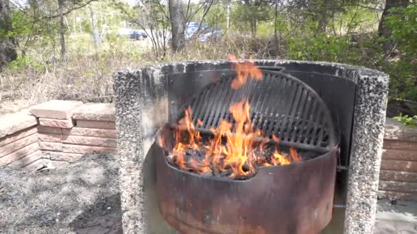 Llama Fuego Parrilla — Vídeo de stock