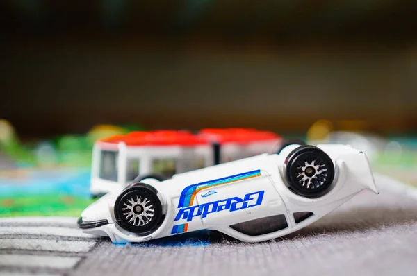 Poznan Polónia Setembro 2018 Mattel Hot Wheels Brinquedo Modelo Nissan — Fotografia de Stock