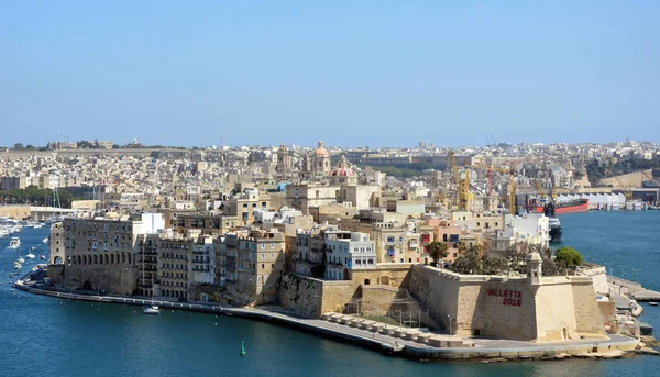 Живописный Вид Форт Сент Анджело Бирмингеме Мальта — стоковое фото