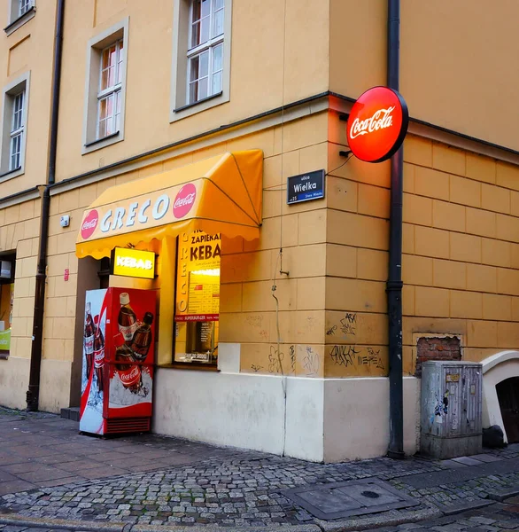 Poznan Polen Okt 2013 Die Fassade Eines Griechisch Griechischen Schnellrestaurants — Stockfoto