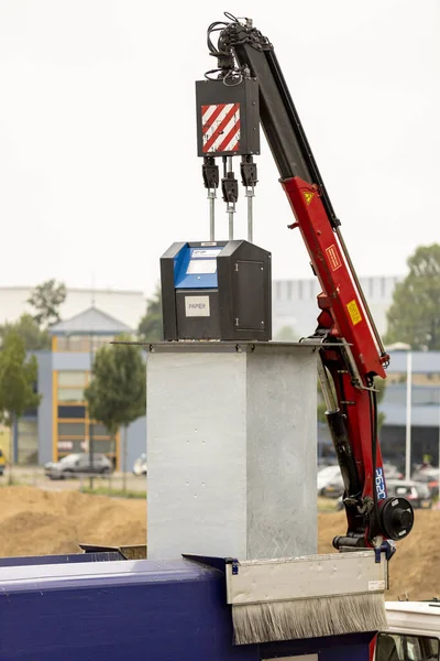 Zutphen Netherlands Jul 2021 Dutch Waste Collection Truck Mechanical Arm — Stock Photo, Image