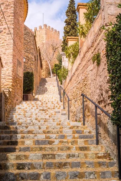 A beautiful photo of a stairs in Castle of Capdepera in Mallorca, Spain