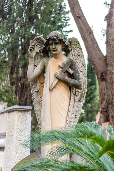Una Estatua Cementerio Sóller Mallorca España — Foto de Stock
