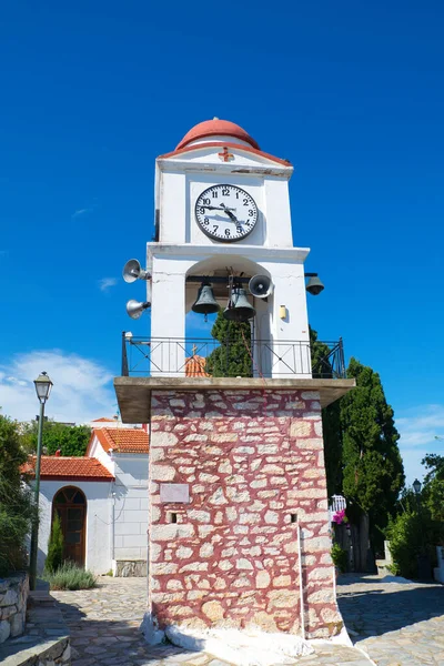 Church Agios Nikolaos Famous Clock Emblem Island Skiathos Island Greece — Stock Photo, Image