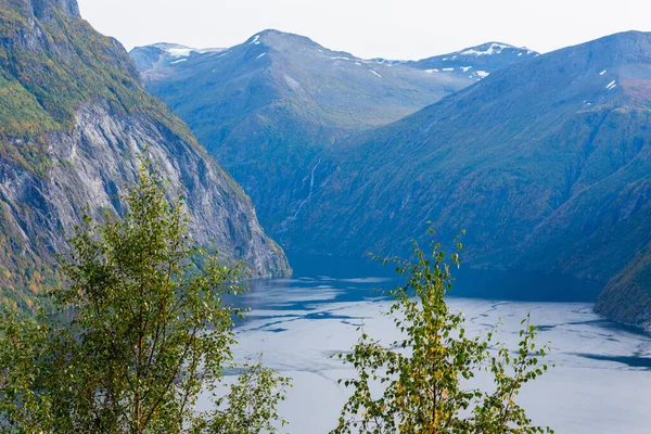 Μια Μαγευτική Θέα Του Geirangerfjord Νορβηγία — Φωτογραφία Αρχείου