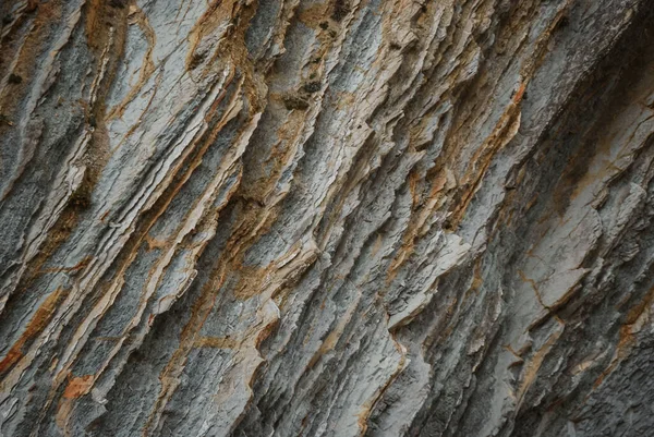 Vacker Utsikt Över Flysch Stenig Vägg Med Den Naturliga Och — Stockfoto