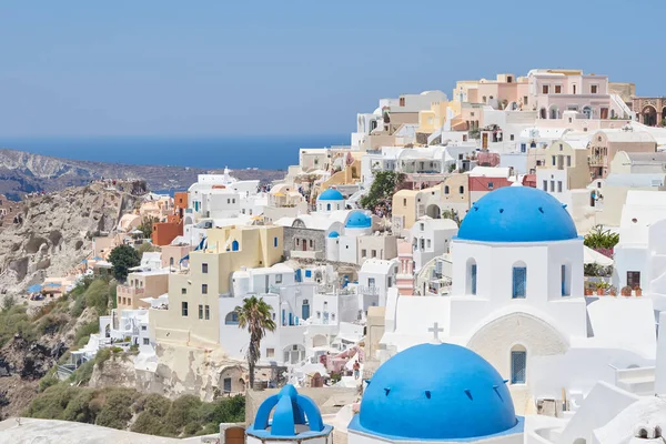 Santorinis Traditionella Vitkalkade Byggnader Grekland — Stockfoto