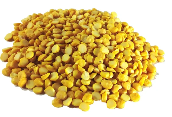 Pile Yellow Peas White Background — Stock Photo, Image