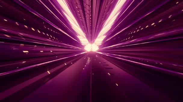 Brillamento Futuristico Della Lente Raggi Luce Neon Sfondo Astratto Rendering — Video Stock