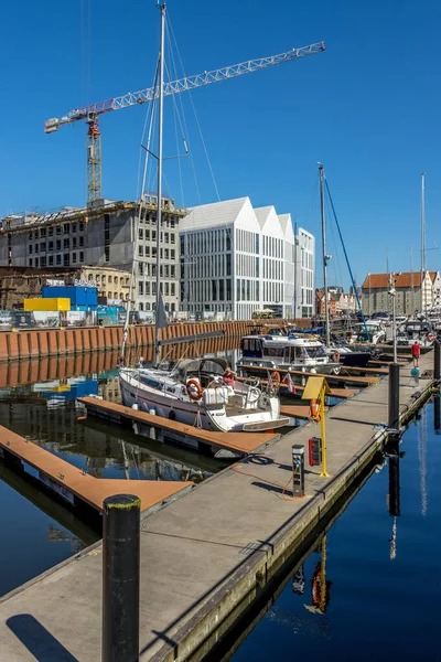 Gdansk Polen Juni 2021 Eine Nahaufnahme Von Angedockten Marineschiffen Hafen — Stockfoto