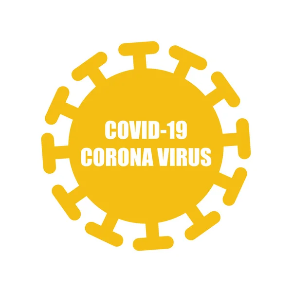 Egy Sárga Covid Coronavirus Jel Illusztrációja — Stock Fotó