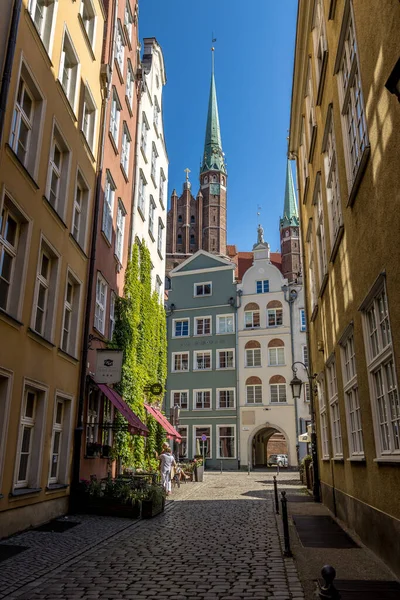 Gdansk Polen Juni 2021 Schöne Architektonische Gestaltung Von Gebäuden Der — Stockfoto