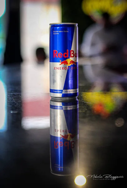 Bijeljina Bosnia Herzegovina 2021 Closeup Shot Red Bull Drink — 스톡 사진