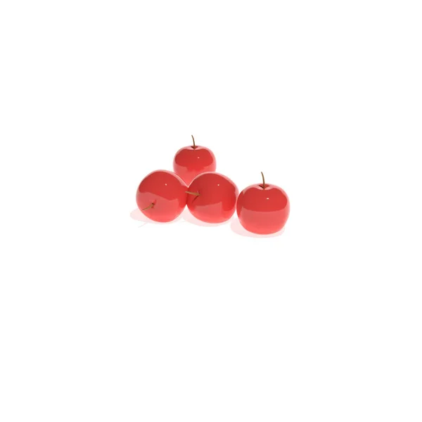 Una Representación Cerezas Maduras Rojas Brillantes Aisladas Sobre Fondo Blanco — Foto de Stock