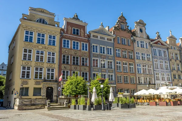 Gdansk Polska Cze 2021 Piękny Projekt Architektoniczny Langer Markt Starym — Zdjęcie stockowe