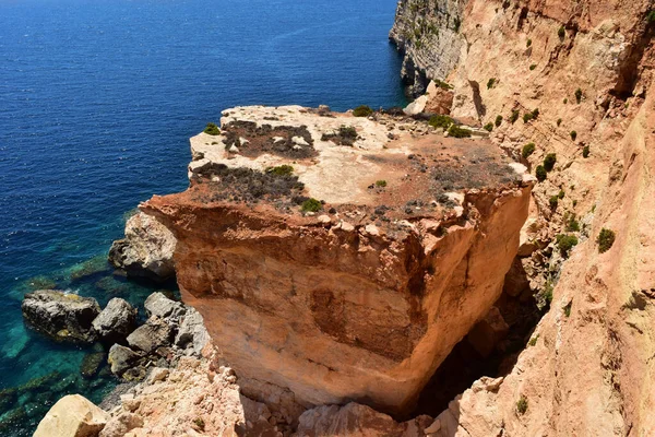 Birzebbuga Malta Aug 2016 Stor Del Kollapsad Klippa Längs Maltas — Stockfoto