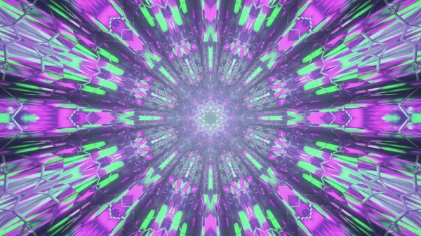 Rendering Colorful Kaleidoscope Tunnel — Stock Photo, Image